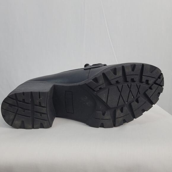 White Mountain Chunky Chain Heeled Loafers size 8M black Y2K preppy classic - Picture 6 of 16